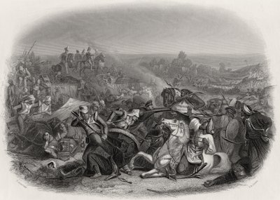 La battaglia di Meeanee, 1843, inciso da C.H. Jeens da Edward A. Armitage